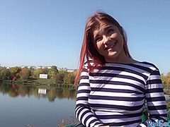 Redhead euro cockriding pov dick outdoors in couple