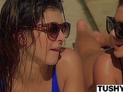 Leah Gotti And Keisha Grey In Lustful Brunettes Sucks Balls And Big Cock At The One Time