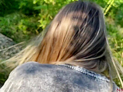 Blonde Suck And Swallowed My Cum Outdoor