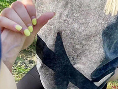 Blonde Suck And Swallowed My Cum Outdoor