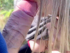 Blonde Suck And Swallowed My Cum Outdoor