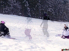 Snowboard Student And Older Woman 1