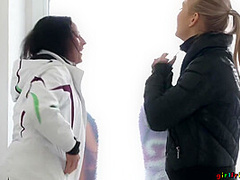 Snowboard Student And Older Woman 1