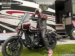 Petite Brunette Having Intense Hot Sex With Her Biker Neighbor