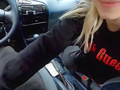 Russian Girl In A Car In A Pose Of Cancer Substitutes Pussy For Vagina