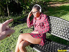 Brick Danger - Dude Gets Outdoor Pov Blowjob From A Short Haired Ebony Hipster Teen