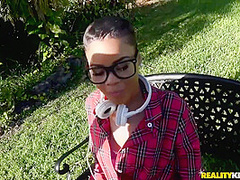 Brick Danger - Dude Gets Outdoor Pov Blowjob From A Short Haired Ebony Hipster Teen