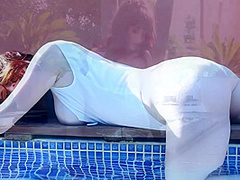 Jess Lou Strips Nude From Her White Bodysuit