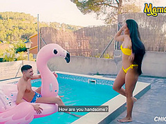 Big Butt Latina Gets Fucked By The Pool With Alberto Blanco, Chica S And Andreina De Luxe
