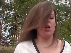 Amateur Chubby Pretty Bitch Fucked In Woods