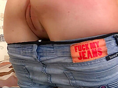 Brunette in Jeans Picked up and Hard Fuck in Pussy and ASS