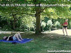 Cumming On Her Young Face Outdoors