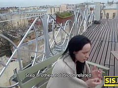 Juicy Leyla - Bro Catches Smoking Outside And Gives His Big Cock