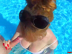 British Mature Sucking Cock In A Pool - Red Xxx