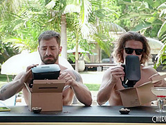 Big Natural Tits April Olson Has A Hardcore Anal Threesome After Masturbating By The Pool