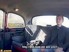 Petite cabbie fingered and licked out before backseat sex