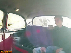 Petite cabbie fingered and licked out before backseat sex