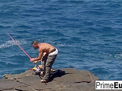 Vayana Takes Two Hard Cocks By The Ocean