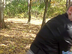 Pulled blonde eurobabe riding POV dick in outdoor action