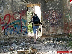 Hot Sex In An Abandoned Castle With A Thin Dark-haired Slut With Small Breasts