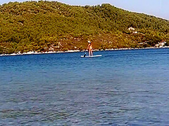 Public Totally Naked On Sup# At 04 Min Some Crazy Boatmen Disturb My Nudism Joy To Take Closeup Pics