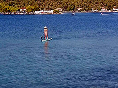 Public Totally Naked On Sup# At 04 Min Some Crazy Boatmen Disturb My Nudism Joy To Take Closeup Pics
