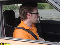 Blonde Czech cabbie sucks off her passenger before sex