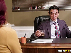 Monique Alexander In Tatooed Milf Blows Huge Dick With Dangling Ball-sack In The Office