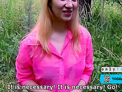 Petite Girl Sucks Strangers Cock In The Woods