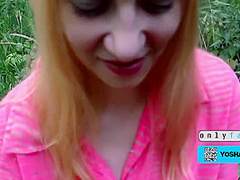 Petite Girl Sucks Strangers Cock In The Woods