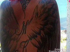 Inked Milf With Short Black Hair Fucks Public Outdoor On Balcony