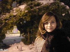 Jeny Smith In Naked In Snow Fall Walking Through The City