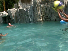 Two Blonde Babes With Big Lips Serve Blacks Cocks Outdoors