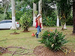 Horny Friends Fuck The Gardener