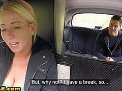 Bigboob euro cabbie sucking passenger after cowgirl sex