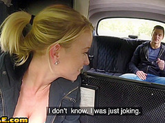 Bigboob euro cabbie sucking passenger after cowgirl sex