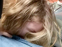 Blonde Teen Sucks Cock In Car