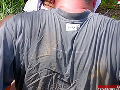 French Ebony Woman With Small Black Tits Fuck Outside And Gets A Cumshot In H