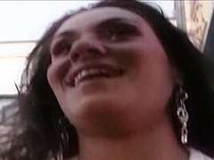 Busty Latina Deep Throats Cock Then Slides On It With Her Cunt