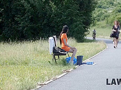 Babe Has Pussy Fondled By Security Officer Penises - Ashley Ocean