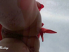 Alice Upskirt Without Panties And Shows Her Pussy And Ass In Public