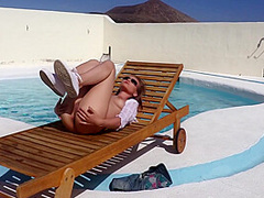 Beautiful Babe Masturbating At The Pool
