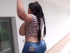 Busty Brunette, Isabella Is Posing Topless On The Beach And