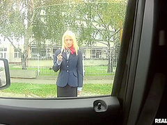 Russian Stewardess Squirts In Car After Hours