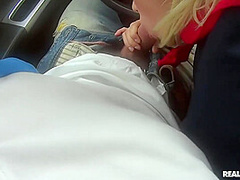 Russian Stewardess Squirts In Car After Hours