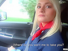 Russian Stewardess Squirts In Car After Hours