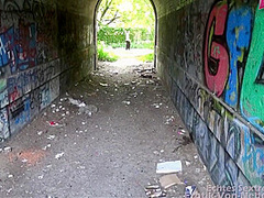 Chubby Brunette Slut With Big Natural Boobs Fucked Outdoor In Threesome