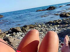 Best Friend Jerked Of A Guy On Public Beach Huge Cum