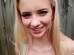 Blonde Pussy Fucked In Public With Riley Star