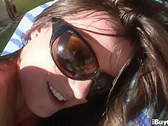 Hot Brunette Babe Loves dildo sex toy.